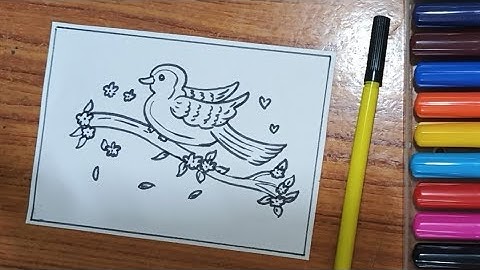 How to draw a beautiful Bird🐦💞✨🌈#easy bird drawing step by step#viral#video