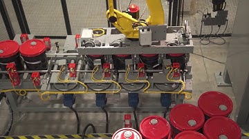 Robotic Palletizing Cell - Pails of Oil