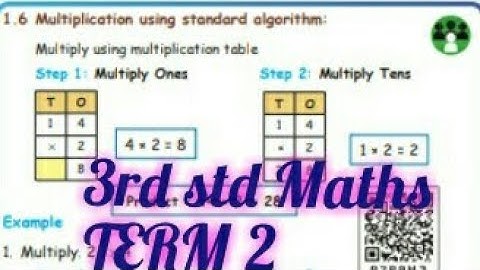 3rd Std Maths - Unit 1 - Numbers - Multiplication using standard algorithm