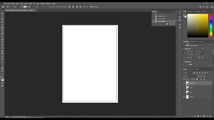 How to make a rounded rectangle in Photoshop, 2021. Without the "rounded rectangle" option.