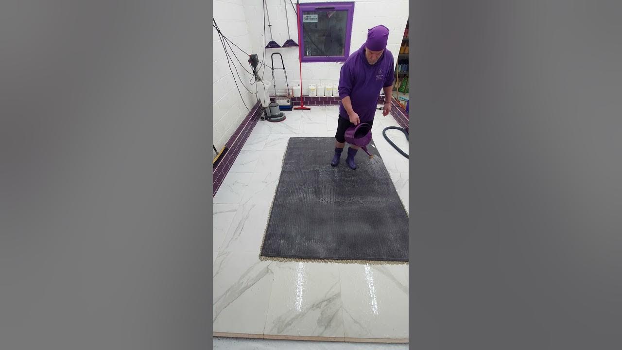 Teddy bear rug cleaning, Very matted but managed to untangle most of it