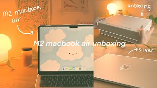 M2 macbook air silver unboxing (aesthetic & asmr)