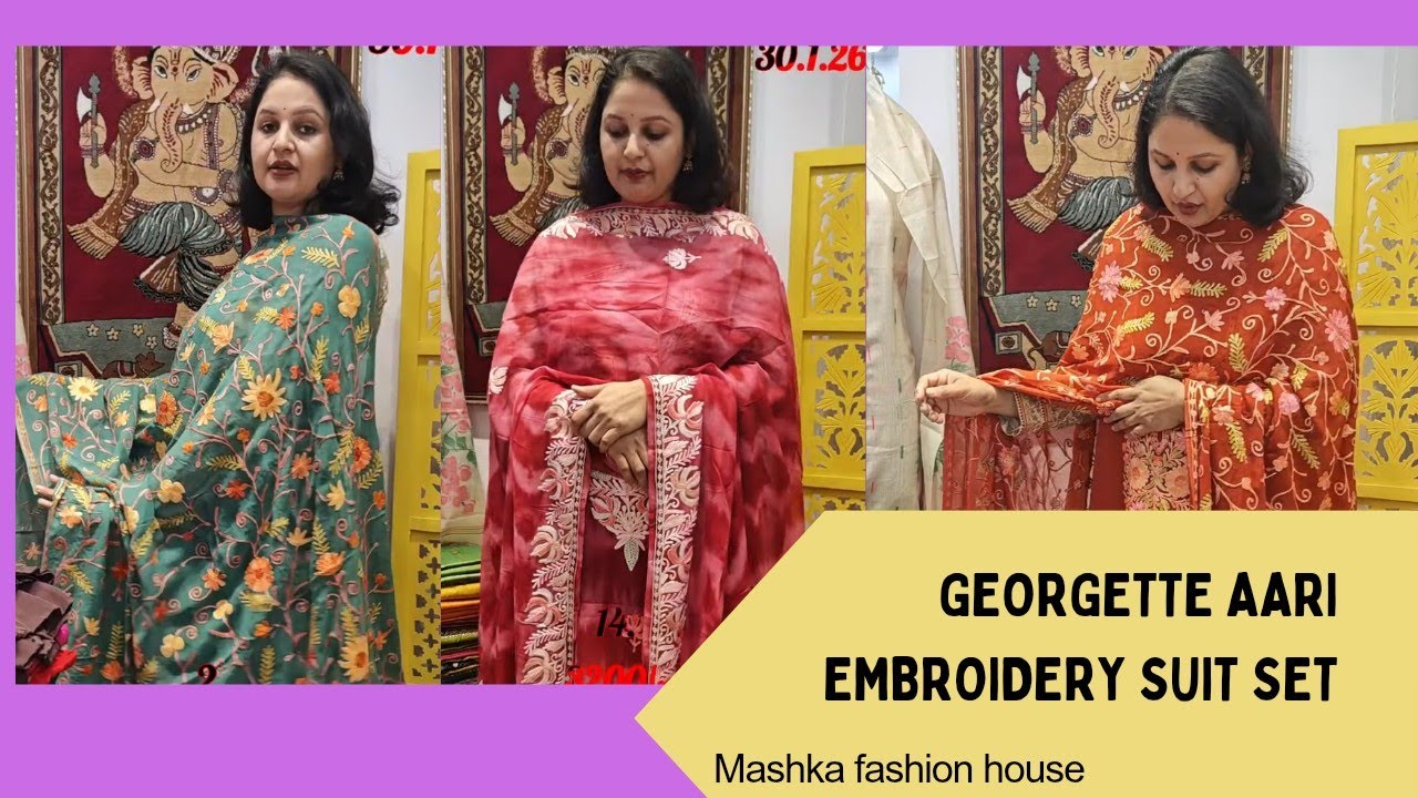 30.1.26 Комплект костюма с вышивкой Georgette Aari @9992958156