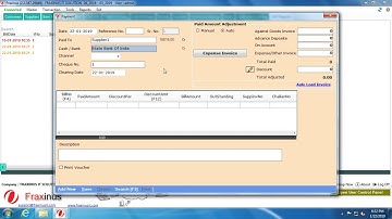 How to auto adjust purchase invoices in payment entry in Fraxinus Books