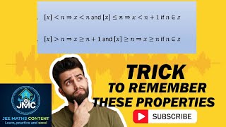 TRICK TO REMEMBER PROPERTIES OF GIF | GREATEST INTEGER FUNCTION | #jee #jeemains #maths 