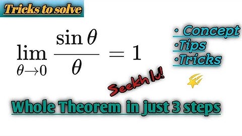Limit approaches to 0 sin thetha over thetha is equal to 1| Fsc part 2 ch 01 theorem 1.5.8 | Tricks
