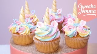 Cute Unicorn Cupcakes with Magic Horns and Ears! | Cupcake Jemma