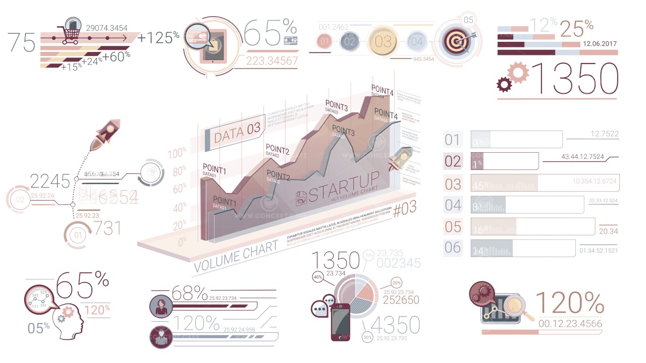 Corporate Infographic Elements With Alpha Channel - YouTube