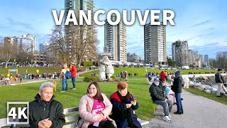 【4K】Vancouver False Creek Seawall Walk 2024, Walking Tour in BC, Canada (Binaural City Sounds)