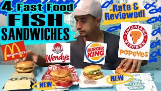 Fast food FISH SANDWICHES REVIEW NEW from Popeyes & Wendys, Burger King & McDonalds Fish Sandwiches