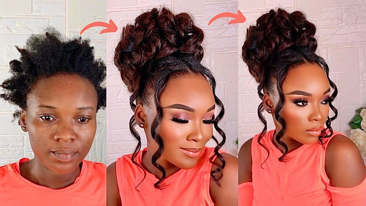 😱Viral Messy Bun Ponytail. Bridal Hairstyle for 4c Natural Hair 🔥 # ...