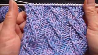 تريكوالضفيرة البسيطة بطريقة الدوامة بدون نقل غرز للمبتدئين how to knit cables