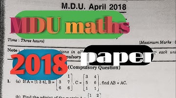 B.com 1st year 2nd semester Business mathematics questions paper 2018 mdu Rohtak.
