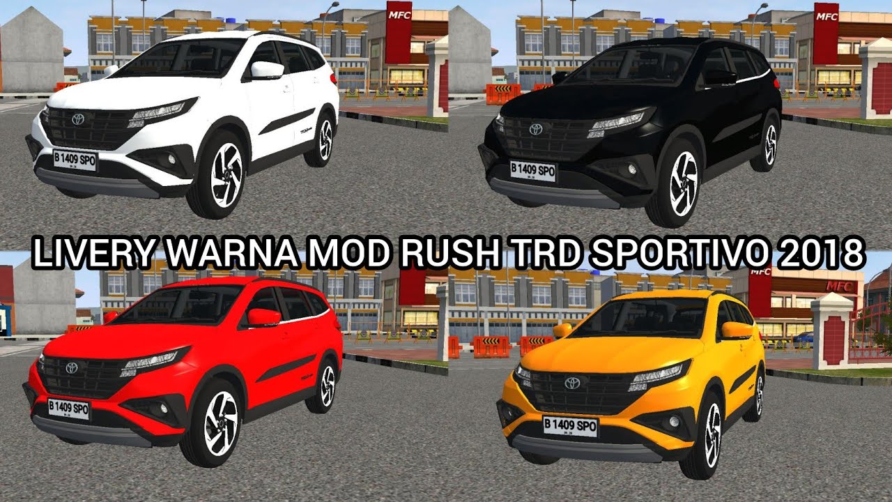 LIVERY WARNA MOD TOYOTA RUSH TRD SPORTIVO 2018 BUSSID YouTube