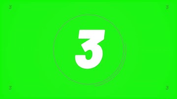 3 Seconds Countdown with Visual Effects and Sound Design - Green Screen 4K High Quality