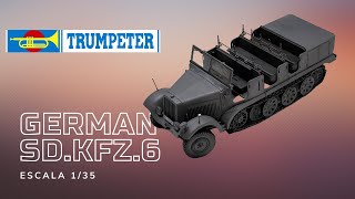 🎺 TRUMPETER - German Sd.Kfz. 6 Halbkettenzugmaschine Artillerie Ausführung | ESCALA 1:35 | No. 05531