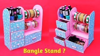 How to make Bangle Stand at home with waste cardboard | Best out of waste | DIY Jewellery Organizer