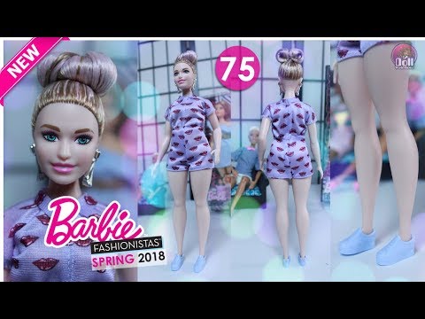 NRFB Poupée doll Barbie Fashionistas n°75 chignon bisou curvy FJF40 