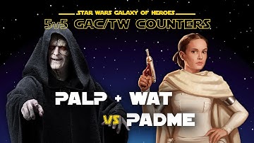 5v5 Palpatine Wat Vader vs Padme | SWGOH GAC EP TW Counter
