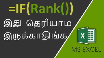 RANK Formula in Excel in Tamil