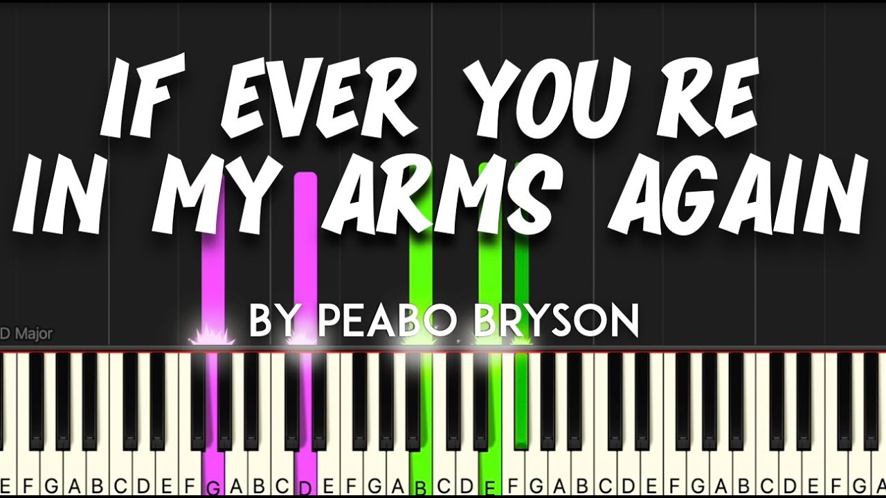 If Ever You're in My Arms Again by Peabo Bryson  synthesia piano tutorial + sheet music & lyrics