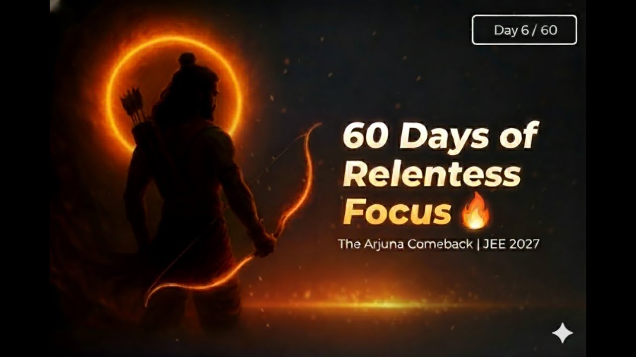 Becoming ARJUNA: Day 06/60 of Relentless Focus 🏹 | JEE 2027 Study Vlog