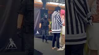 cosplay walk Mitsuri × obanai i think obanai did some crime so soldier grab him Iove crimenal #short