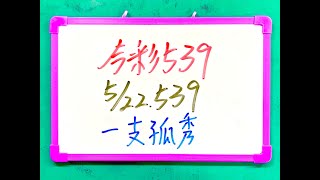 【今彩539】5月22日(三)一支孤秀  #539