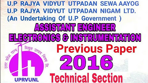#UPRVUNL UPRVUNL ASSISTANT ENGINEER ELECTRONICS & INSTRUMENTATION Previous Paper  Technical Section