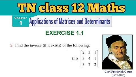 TN 12 Maths Exercise 1.1 Q.No.2 sub(iii) Applications of Matrices and Determinants