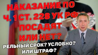 Наказание по ч.1 ст.228 УК РФ. Какой приговор вынесет суд. Посадят реально или нет? Получить штраф