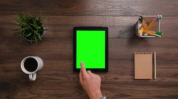 Man With iPad green screen Stock Video