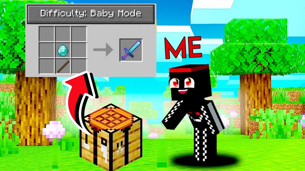 Beating Minecraft in Baby Mod (Extremely Easy) - YouTube