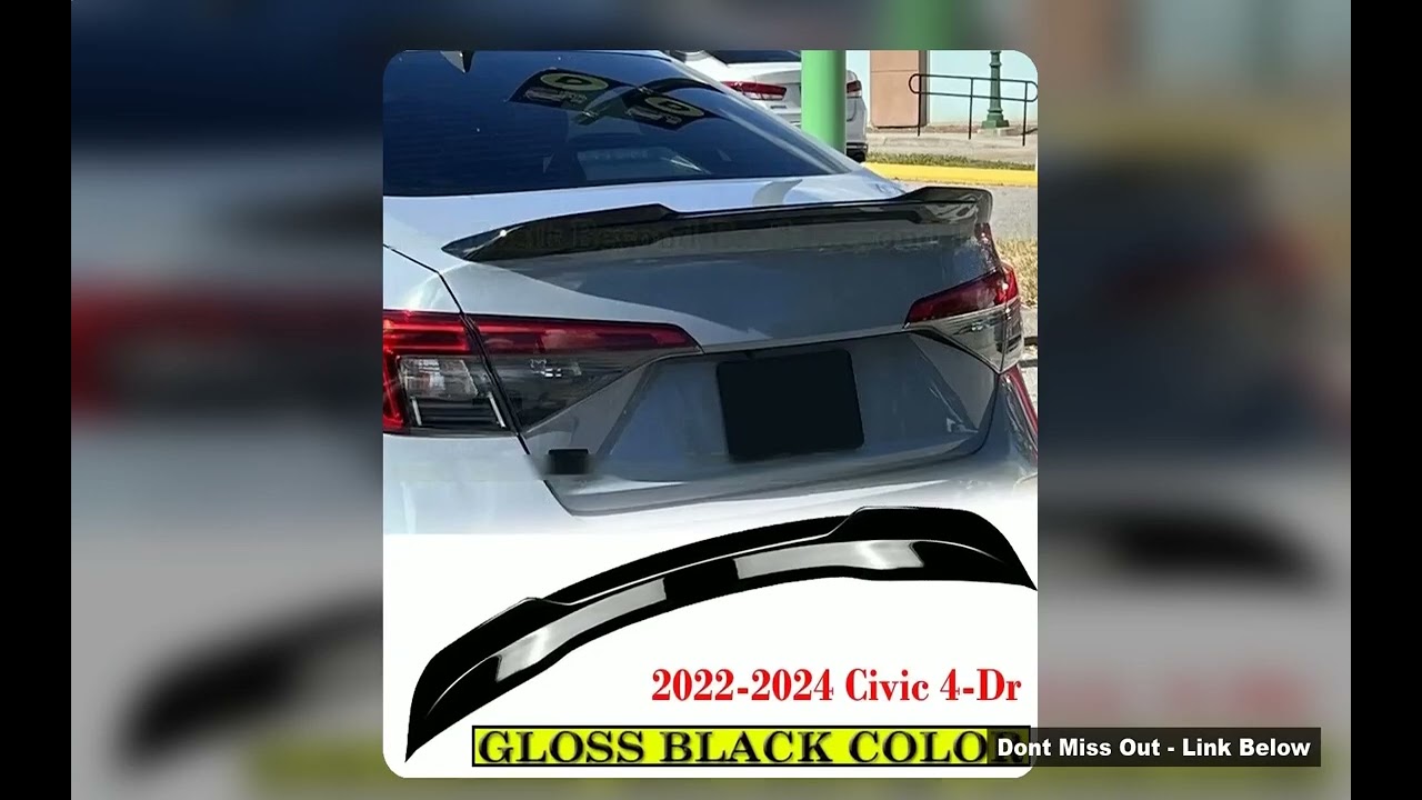 Best Honda Civic 2022 2023 Best Deals 2023 2024 4Dr Si Factory Style Trunk Spoiler Wing Gloss