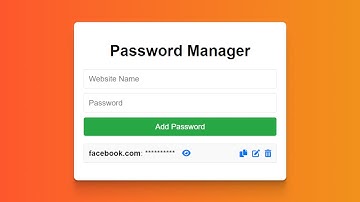 Build a Password Manager with HTML, CSS, and JavaScript