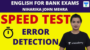Speed Test on Error Detection | English | Niharika John Mehra