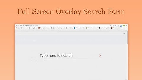 Full Screen Overlay Search Form