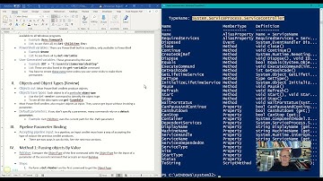 Powershell Review of objects (Intro to PowerShell series video 9-5)