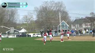 DHS Varsity Softball VS Masconomet HS: 4/15/26