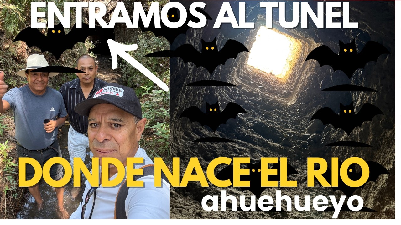 entramos al tunel donde nace el rio ahuehueyo en ayotlicha puebla