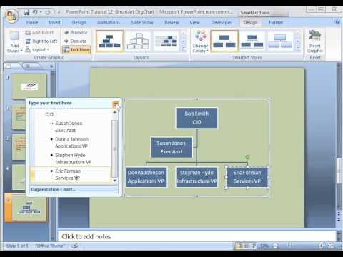 PowerPoint 2007 Tutorial 12: Create Organization Chart with SmartArt