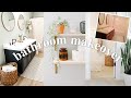 DIY BATHROOM MAKEOVER ON A BUDGET! | Painting, Flooring, Vanity