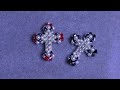 Tutorial: 3D Beaded Cross Pendant/Charm Christmas Tree Ornament Easy for Beginners. Крест из бисера.