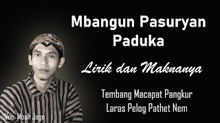 Lirik dan Makna Macapat Pangkur Mbangun Pasuryan Paduka