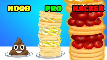 Pancake Run Gameplay - NOOB vs PRO vs HACKER (iOS/Android)