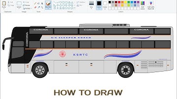 How to draw CORONA SLEEPER Bus on computer using Ms Paint | KSRTC Bus Drawing.