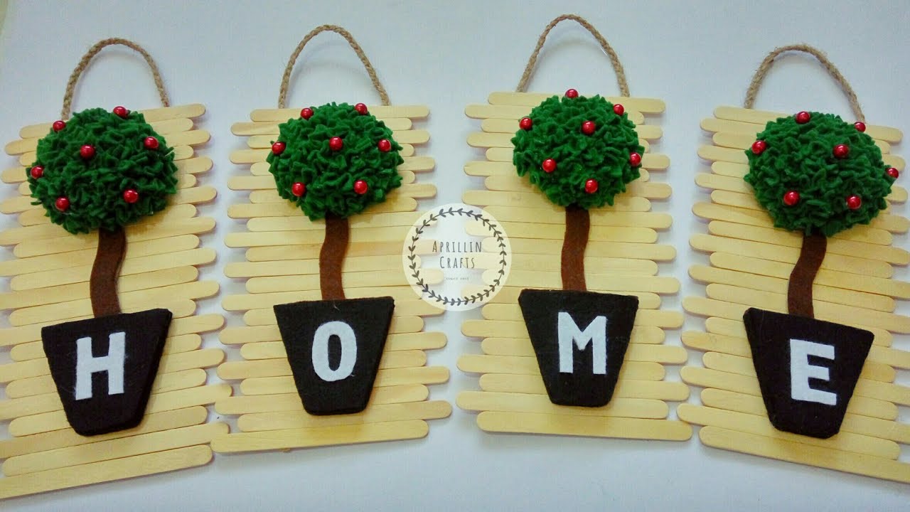 Diy home decor from felt diy kerajinan  dari  stik eskrim 