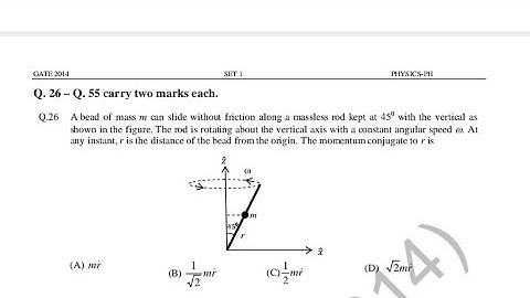 Solution Of Gate 2014 classical mechanic