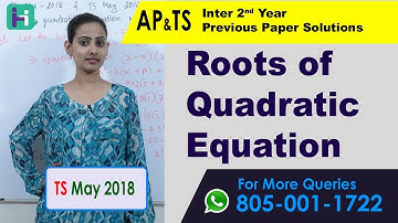HelloClass: AP/TS Roots of Quadratic Equation 2M - 110