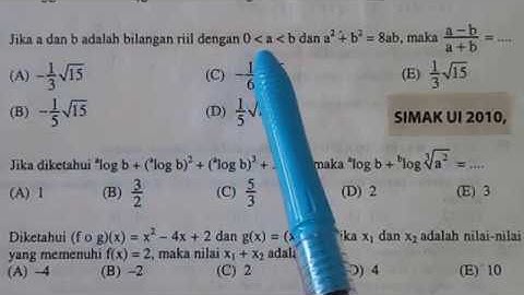 SIMAK UI PEMBAHASAN MATEMATIKA DASAR 2010